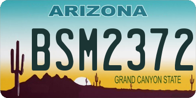 AZ license plate BSM2372