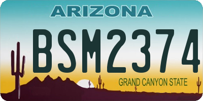AZ license plate BSM2374