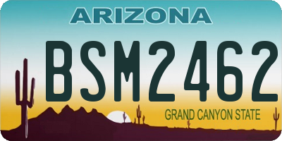 AZ license plate BSM2462