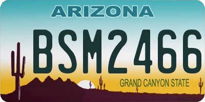 AZ license plate BSM2466