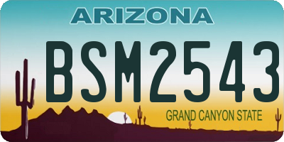 AZ license plate BSM2543