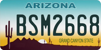 AZ license plate BSM2668