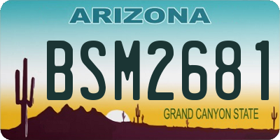 AZ license plate BSM2681