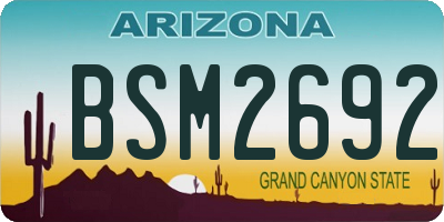 AZ license plate BSM2692