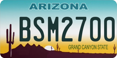 AZ license plate BSM2700