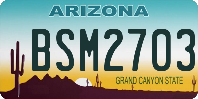 AZ license plate BSM2703