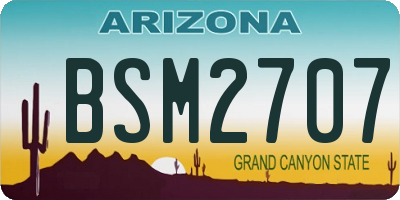 AZ license plate BSM2707