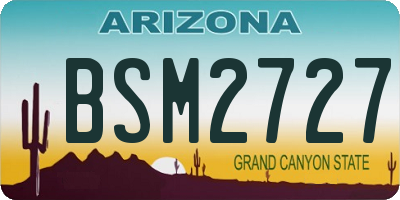 AZ license plate BSM2727