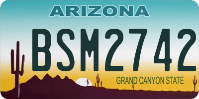 AZ license plate BSM2742