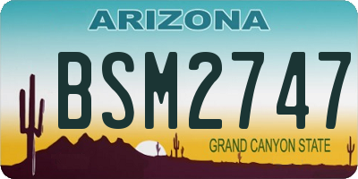 AZ license plate BSM2747