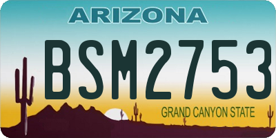 AZ license plate BSM2753