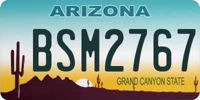 AZ license plate BSM2767