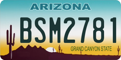 AZ license plate BSM2781