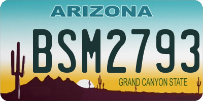 AZ license plate BSM2793