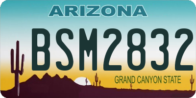 AZ license plate BSM2832