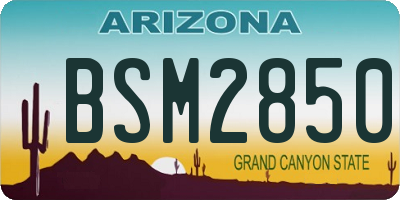 AZ license plate BSM2850