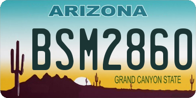 AZ license plate BSM2860