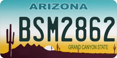 AZ license plate BSM2862