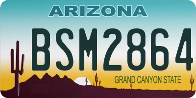 AZ license plate BSM2864