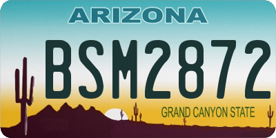 AZ license plate BSM2872