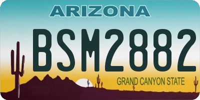 AZ license plate BSM2882