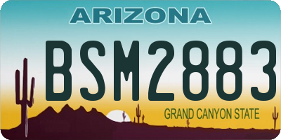 AZ license plate BSM2883