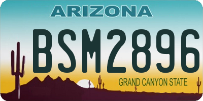 AZ license plate BSM2896