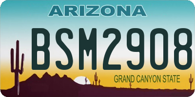 AZ license plate BSM2908