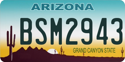 AZ license plate BSM2943