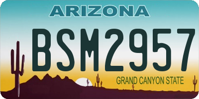 AZ license plate BSM2957