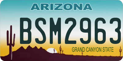 AZ license plate BSM2963