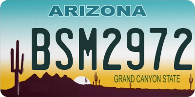 AZ license plate BSM2972