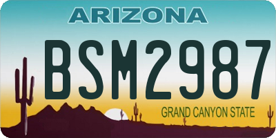 AZ license plate BSM2987