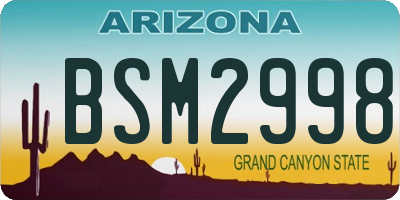 AZ license plate BSM2998