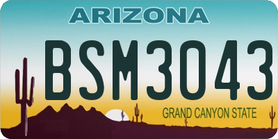 AZ license plate BSM3043