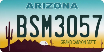 AZ license plate BSM3057
