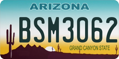 AZ license plate BSM3062