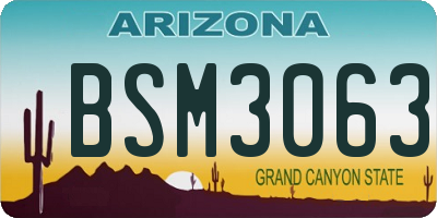 AZ license plate BSM3063