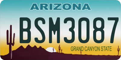 AZ license plate BSM3087