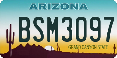 AZ license plate BSM3097