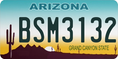 AZ license plate BSM3132