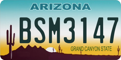 AZ license plate BSM3147