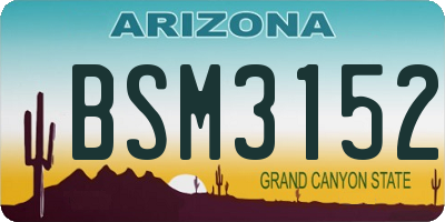AZ license plate BSM3152