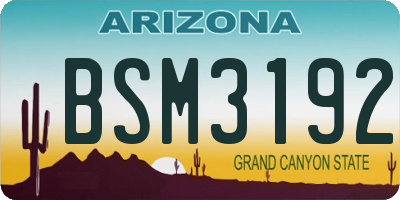 AZ license plate BSM3192