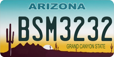 AZ license plate BSM3232