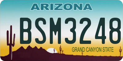 AZ license plate BSM3248