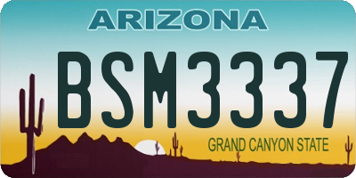 AZ license plate BSM3337