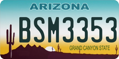 AZ license plate BSM3353