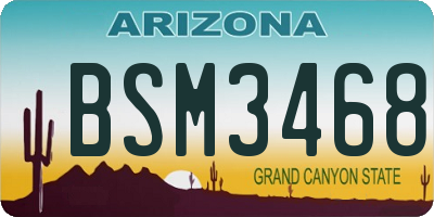 AZ license plate BSM3468