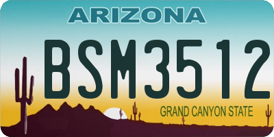 AZ license plate BSM3512